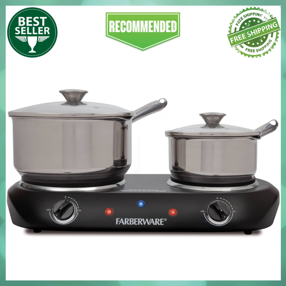 Double Burner Cooktop Electric Plate Portable Hot Stove 1800W Countertop Cooking - Fresh Stock Dated December 2025