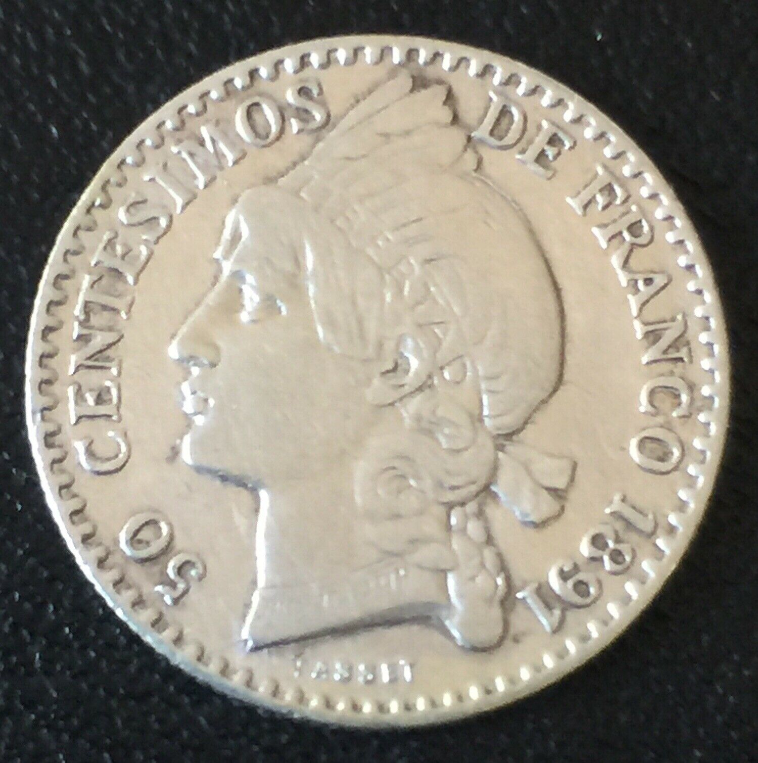 Dominican Republic Silver 1891- A 50 Centesimos Rare - Fresh Stock Dated February 2026