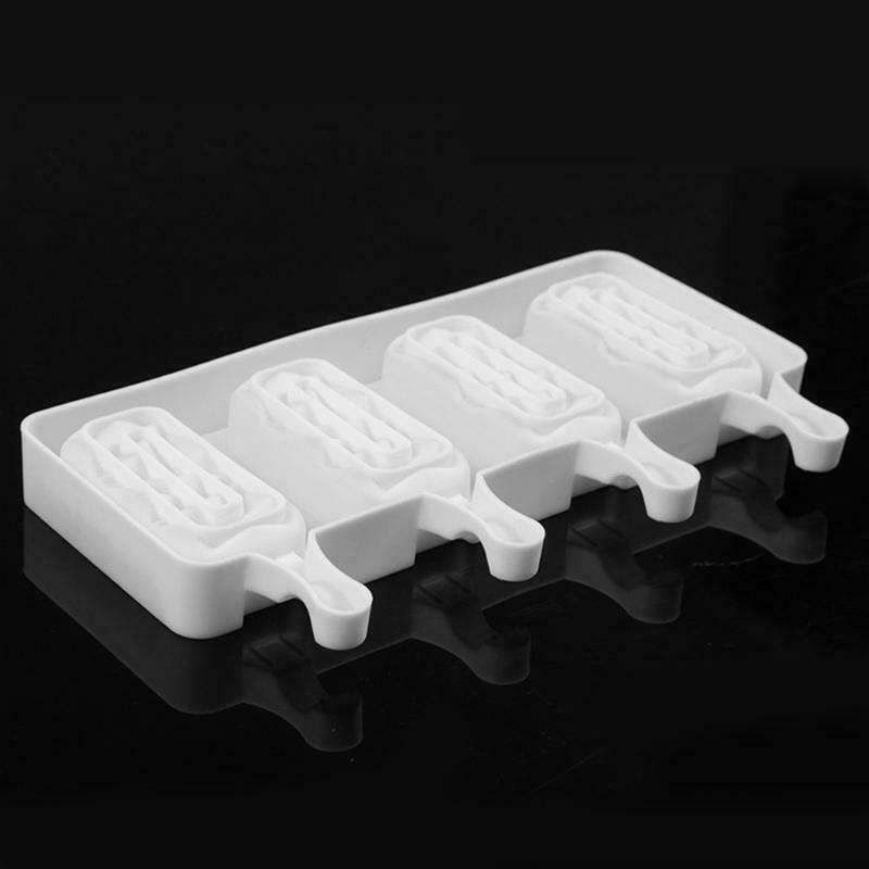 4 Cells Popsicle Tray Silicone Mold DIY Ice Cream Mould Pan Summer Party Tools - Fresh Stock Dated December 2025