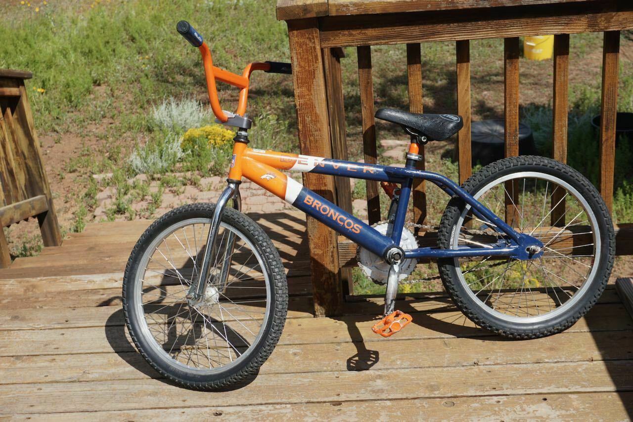 OLD SCHOOL VINTAGE FREESTYLE BMX DENVER BRONCOS NFL BIKE BICYCLE BEEFY FRAME - Fresh Stock Dated February 2026