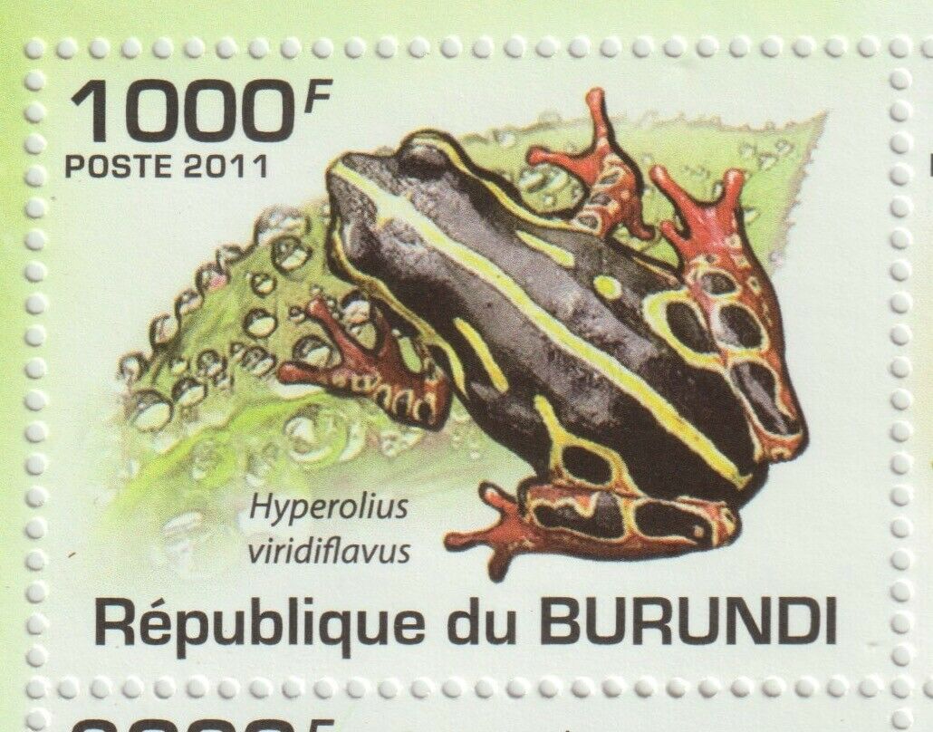 Burundi 2011 Souvenir sheet #906 Burundi Frogs (Set of 4) - MNH - Fresh Stock Dated December 2025