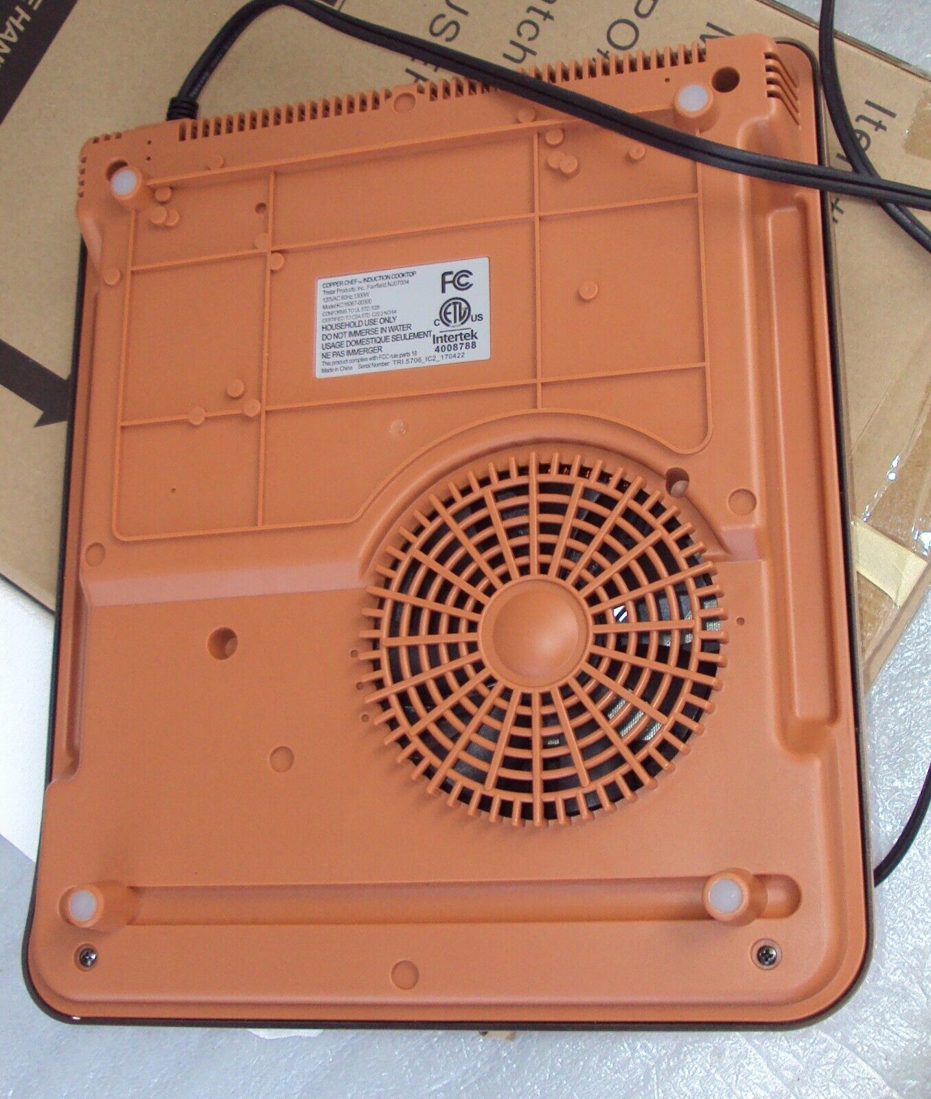 COPPER CHEF INDUCTION COOKTOP PORTABLE COUNTERTOP - KC16067-00300 - TESTED - Fresh Stock Dated February 2026