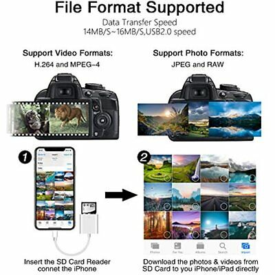 SD Card Reader For IPhone/iPad/Camera,Trail Viewer Micro Adapter Support IOS Is - Fresh Stock Dated February 2026