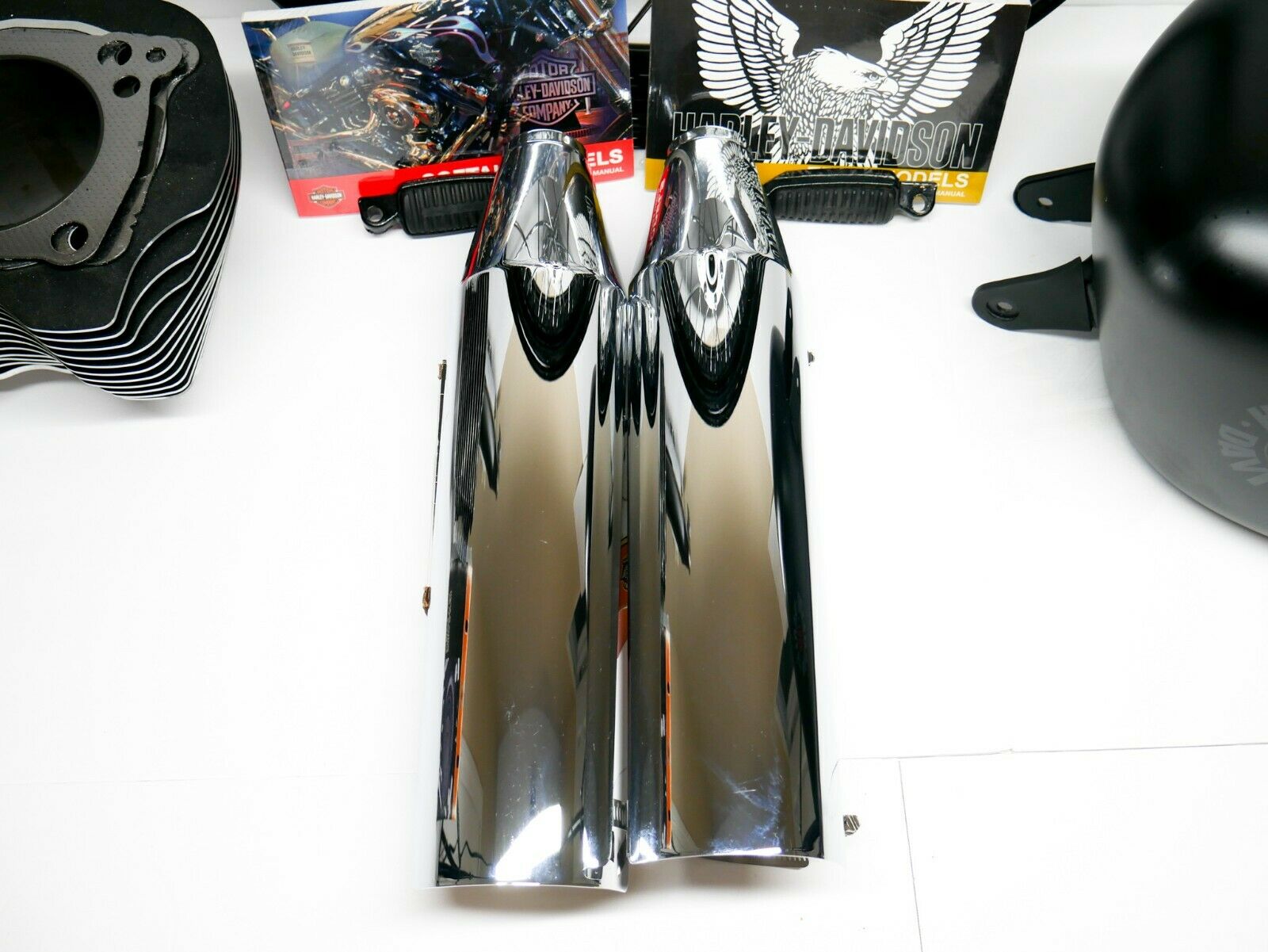 OEM 18-21 Harley Davidson FXBB Softail Street Bob Chrome Exhaust Heat Shield - Fresh Stock Dated February 2026