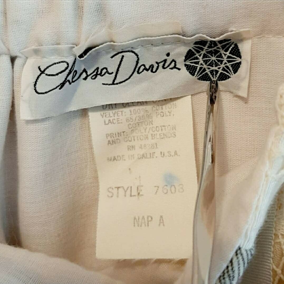 Vintage 70s Chessa Davis Cottagecore Crochet & Lace Skirt XS - Fresh Stock Dated March 2026