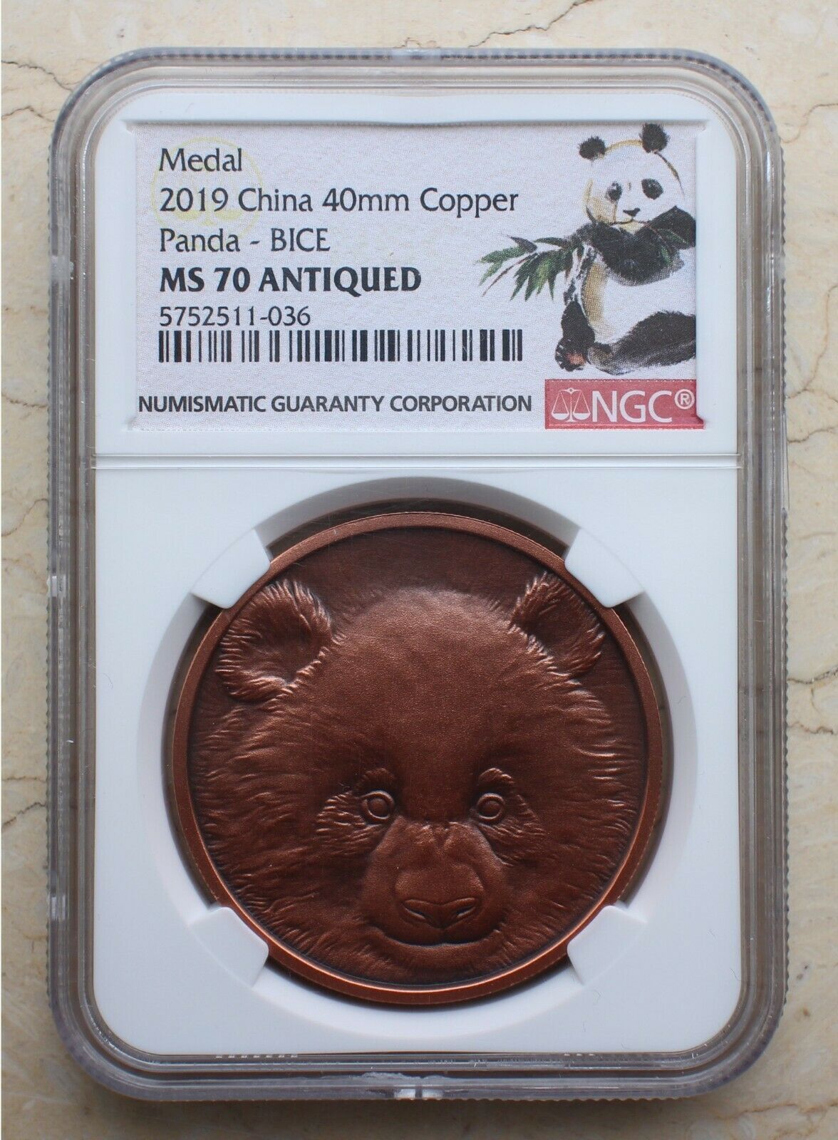 Pair NGC MS70 2019 China Gilt & Copper Panda Medals - Beijing Coin Expo (BICE) - Fresh Stock Dated February 2026