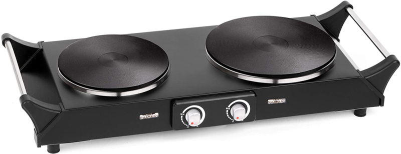 Hot Plate Electric Double Burner 1800W Portable Burner Adjustable Temperature - Fresh Stock Dated December 2025