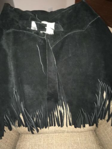 Cowgirl Suede Skirt Chaps ( Vintage) waist 27 size 2-4 - Fresh Stock Dated February 2026