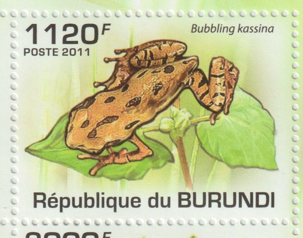 Burundi 2011 Souvenir sheet #906 Burundi Frogs (Set of 4) - MNH - Fresh Stock Dated December 2025