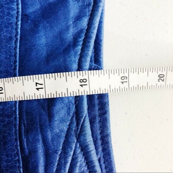 Vintage 80s Blue Leather High Waist Mini Skirt - Fresh Stock Dated February 2026