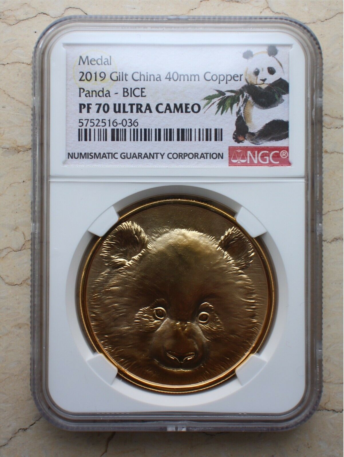 Pair NGC MS70 2019 China Gilt & Copper Panda Medals - Beijing Coin Expo (BICE) - Fresh Stock Dated February 2026