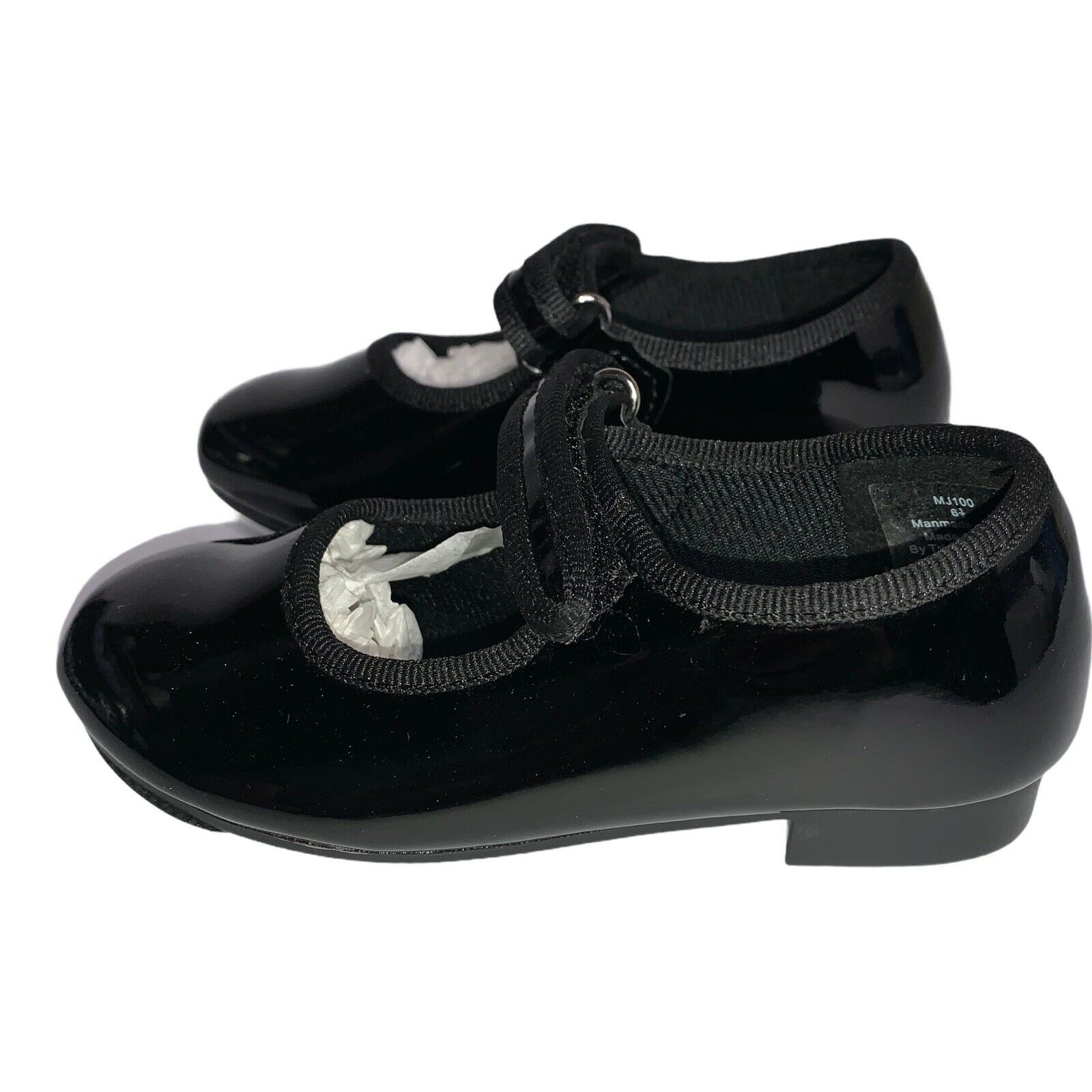 Mary Jane Girls Size 6.5 Black Patent Tap Shoes - Fresh Stock Dated December 2025