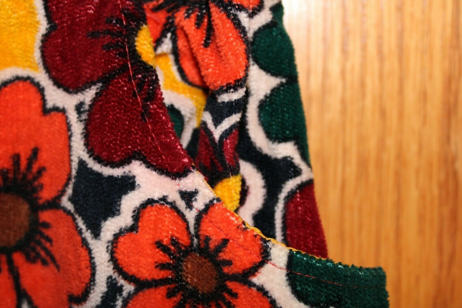 Vintage 1960s Velour Bright Flower Power Mini Skirt - Fresh Stock Dated February 2026