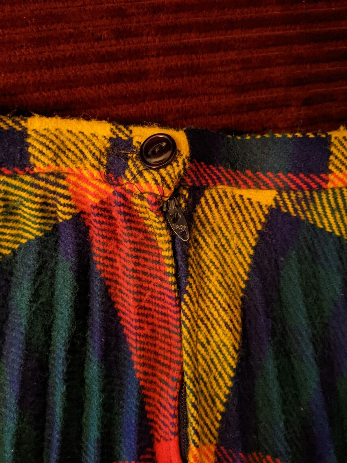 Vintage 70s Montgomery Wards Teacher Secretary Geek Plaid Pleat Maxi Full Skirt - Fresh Stock Dated March 2026