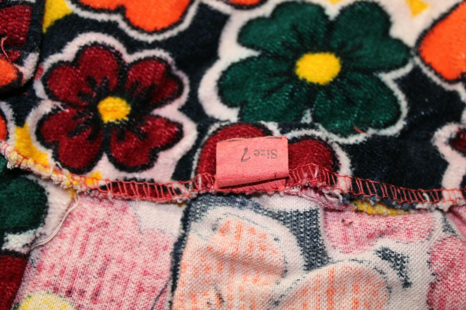 Vintage 1960s Velour Bright Flower Power Mini Skirt - Fresh Stock Dated February 2026