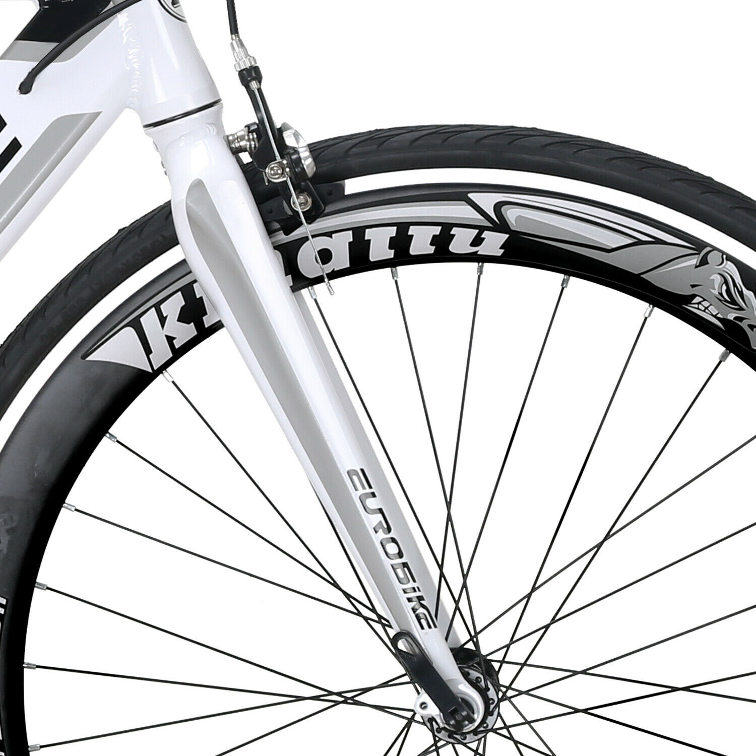 Eurobike XC7000 Road Bike 54 Cm Aluminum Frame 16 Speed Road Bicycle White - Fresh Stock Dated February 2026