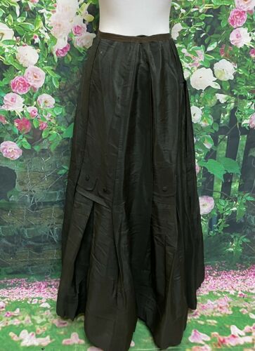 Antique Victorian Black Wool Skirt Edwardian Decorative Buttons - Fresh Stock Dated February 2026