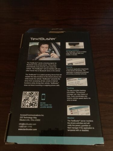 New sealed! TextBuster Text Blocking & Tracking Device For Vehicles. (5B) - Fresh Stock Dated February 2026