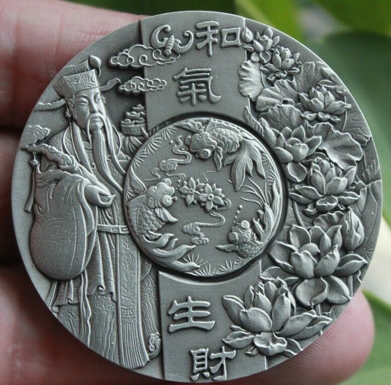 China 50mm Silver (around 100 grams) Medal - Harmony Brings Wealth - Fresh Stock Dated February 2026
