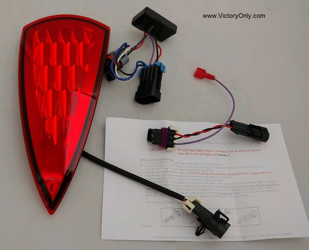 LED TAILLIGHT VICTORY MOTORCYCLE HAMMER 2005 -2008 & PLUG PLAY TLA-12V KIT - Fresh Stock Dated February 2026