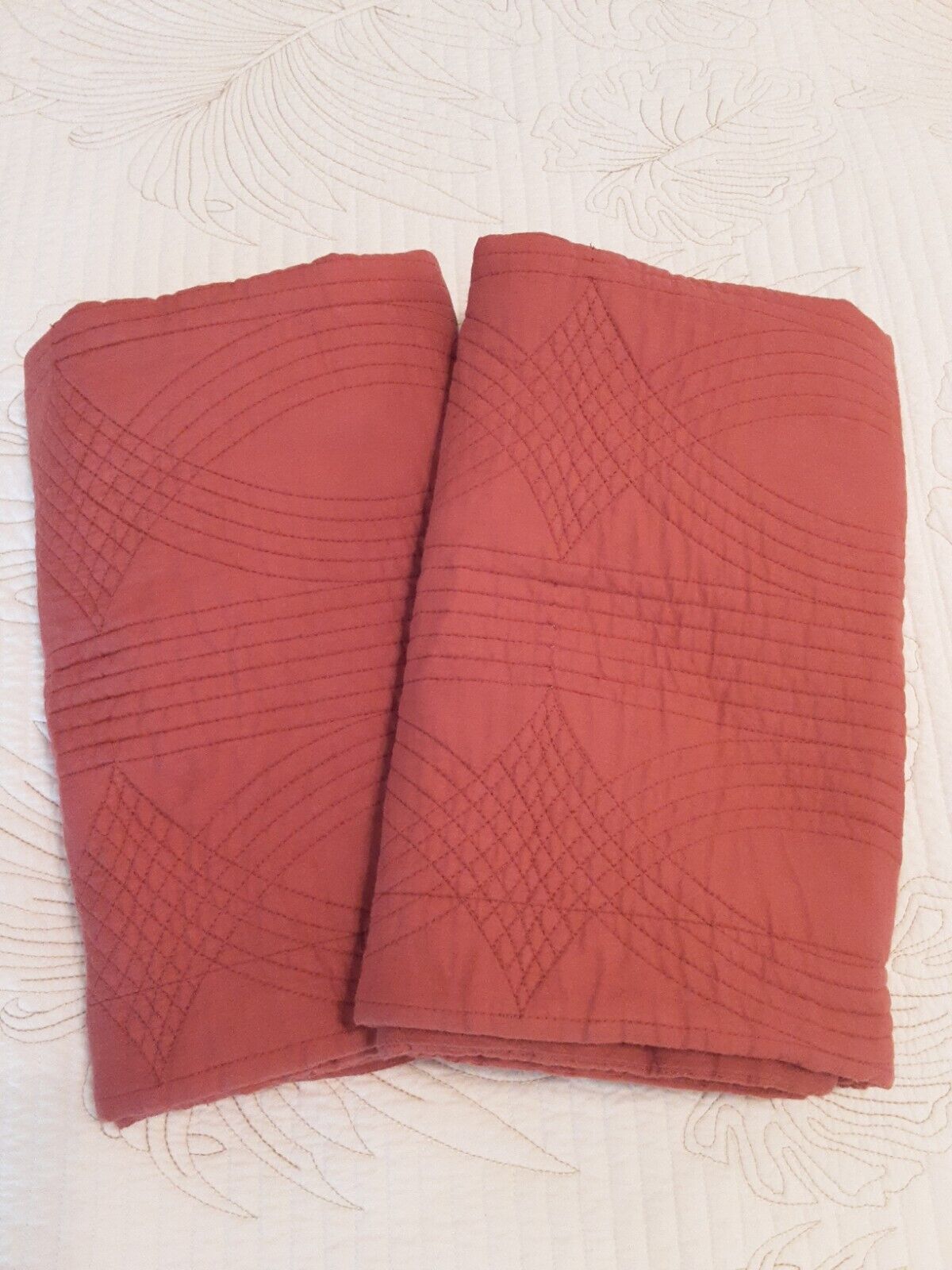 Pair Of Stone Cottage Quilted- Sienna Red- Standard Bed Pillow Shams - Fresh Stock Dated February 2026