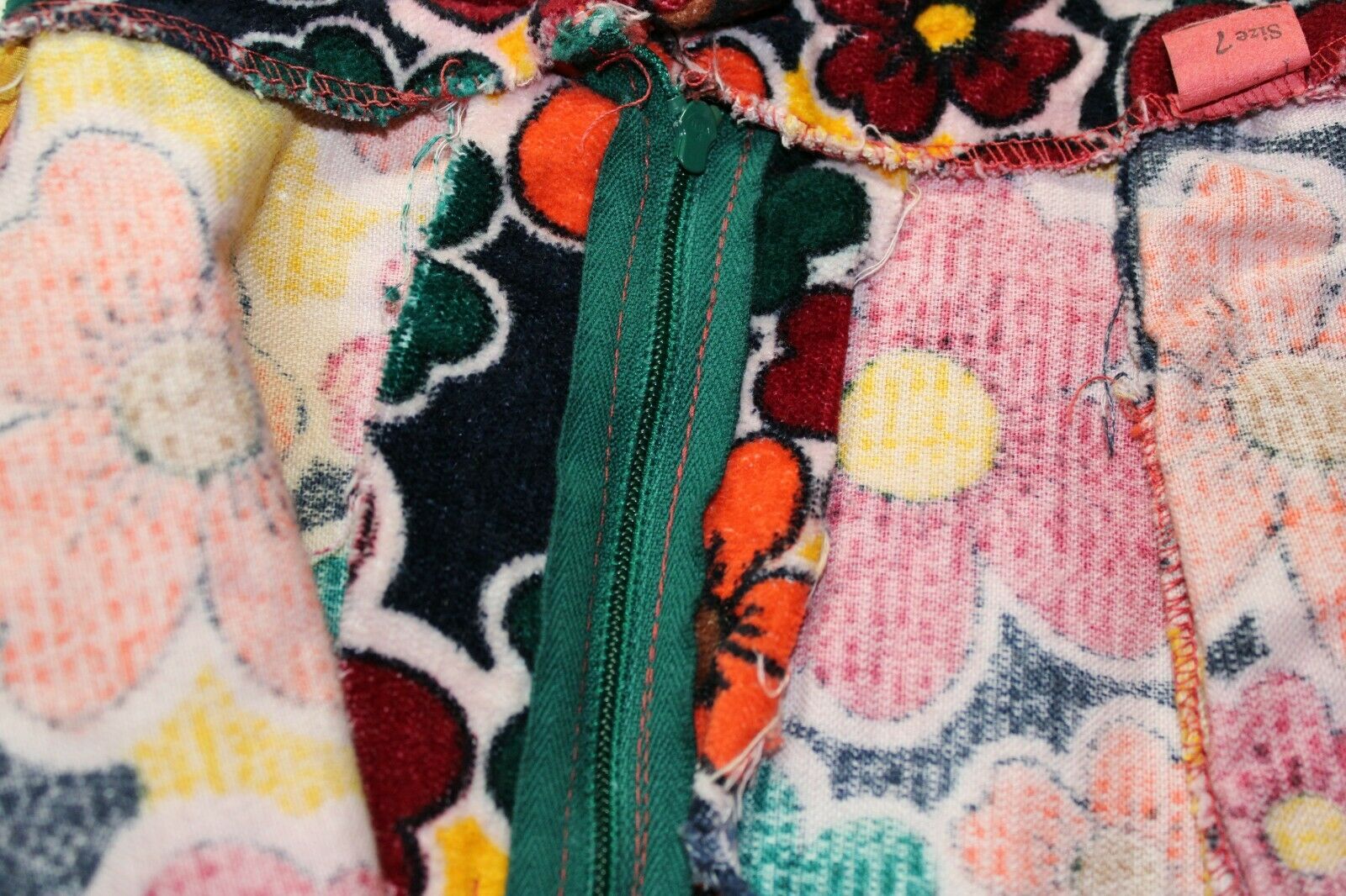 Vintage 1960s Velour Bright Flower Power Mini Skirt - Fresh Stock Dated February 2026