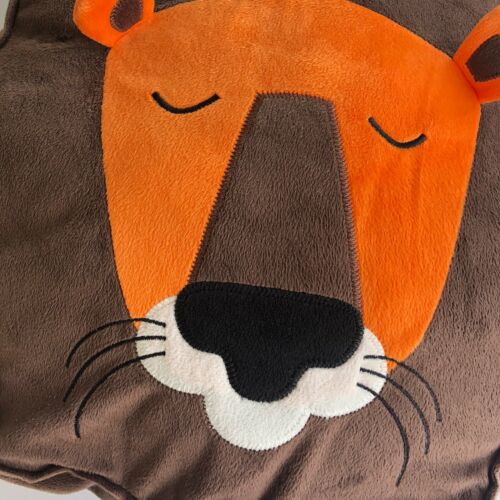 Ikea Lion Pillow Cushion DJUNGELSKOG Reversible Asleep Awake Brown Orange Kids - Fresh Stock Dated December 2025