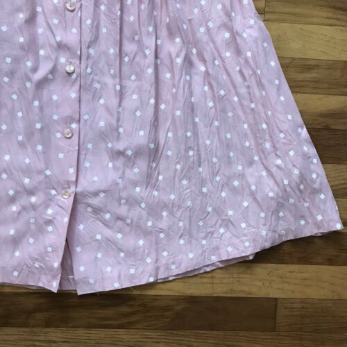1990s Vintage JR Bentley Pink Patterned Button Up Midi A-line Skirt Size Large - Fresh Stock Dated February 2026