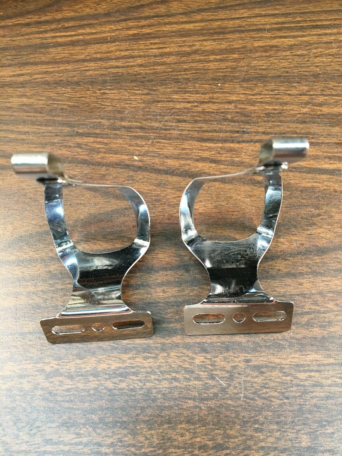 vintage Christophe D small S chromed bicycle pedal toe clips Brevette AFA France - Fresh Stock Dated December 2025