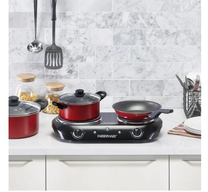 Electric Cooktop Burner 2 Plate Hot Portable Cooking Stove 1800 W, 1 Each - Fresh Stock Dated February 2026