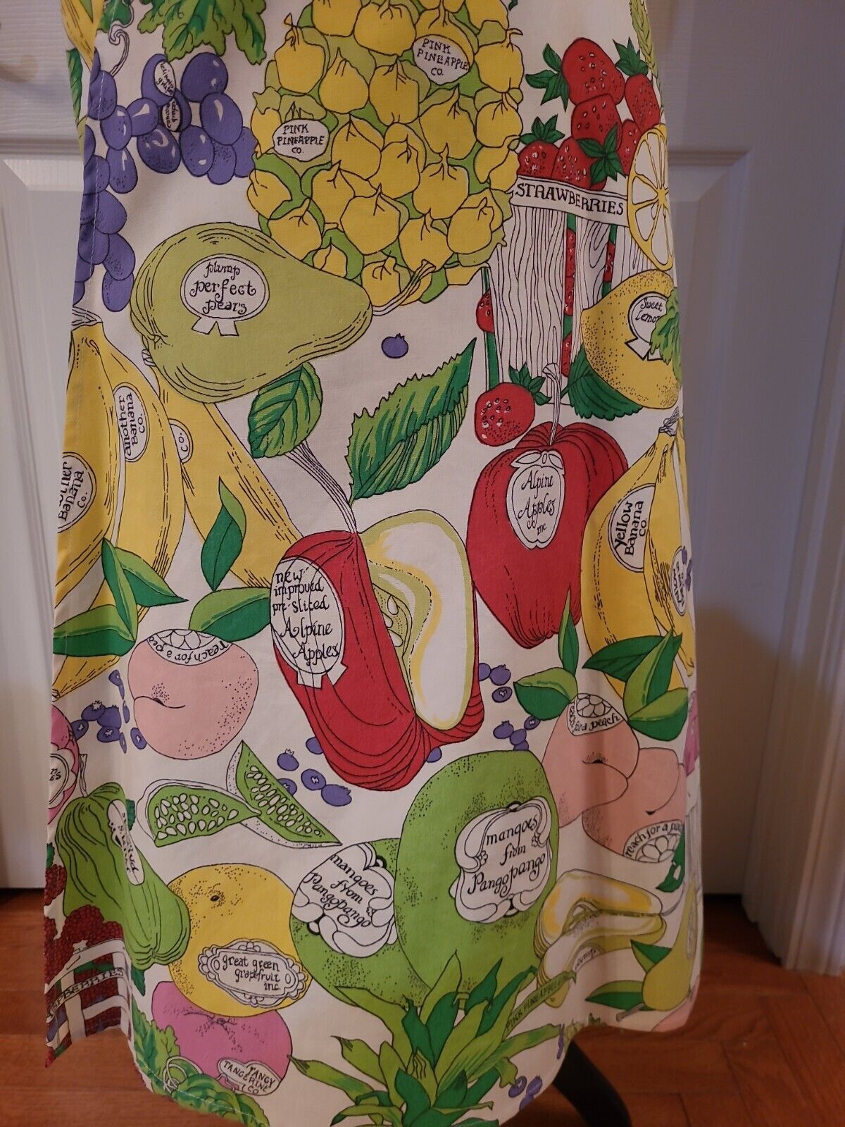 Vintage 70s Fruit Vegetable print skirt Katasha's Unusuals Cotton Wrap Skirt M - Fresh Stock Dated March 2026