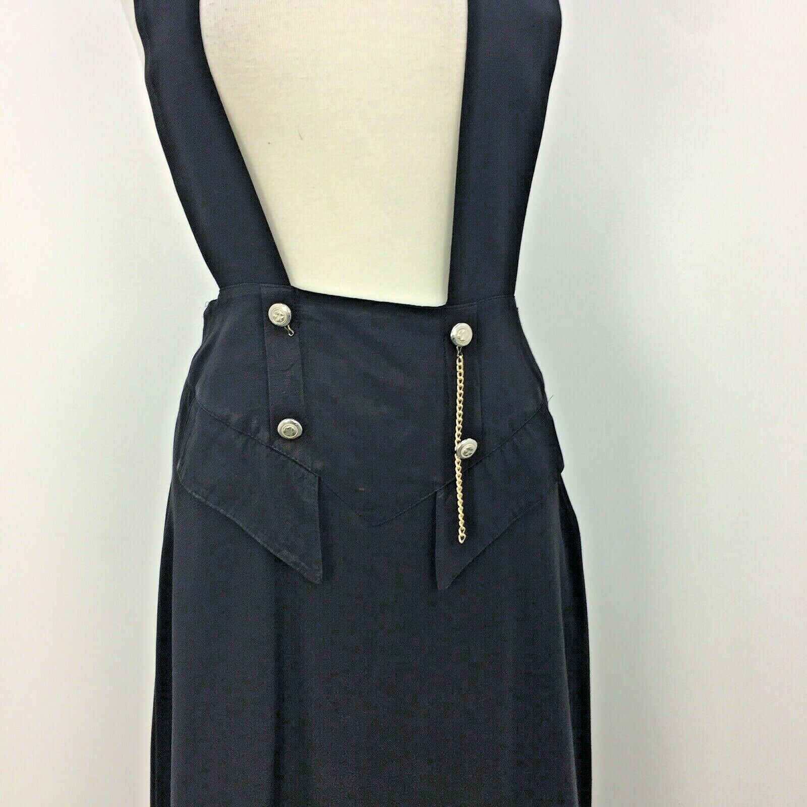 VTG 80s Black Chain Suspender Midi Skirt Womens Sz 12 Made in USA - Fresh Stock Dated March 2026