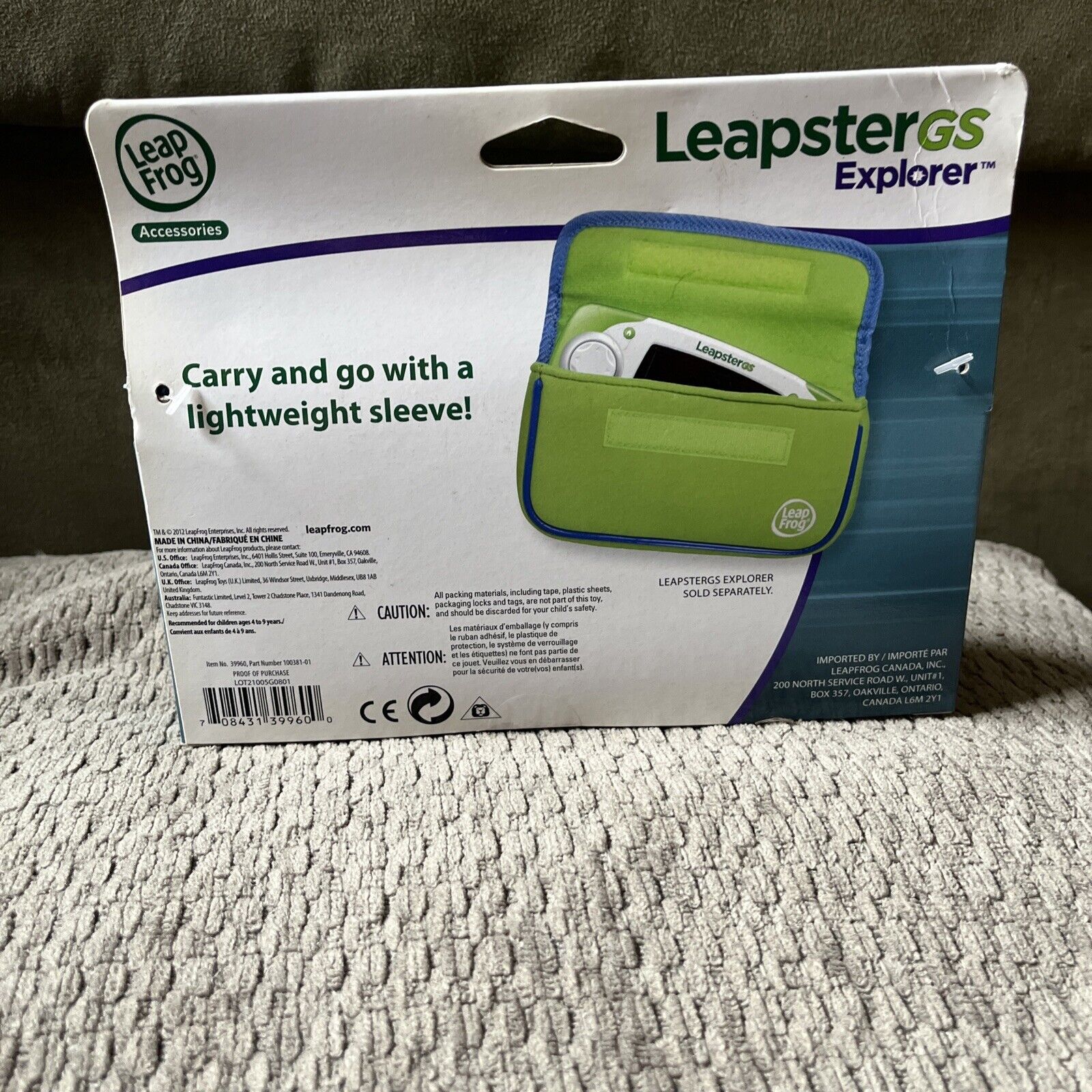 New Leap Frog Leapster GS Explorer Green & Blue Lightweight Sleve! Free Shipping - Fresh Stock Dated February 2026