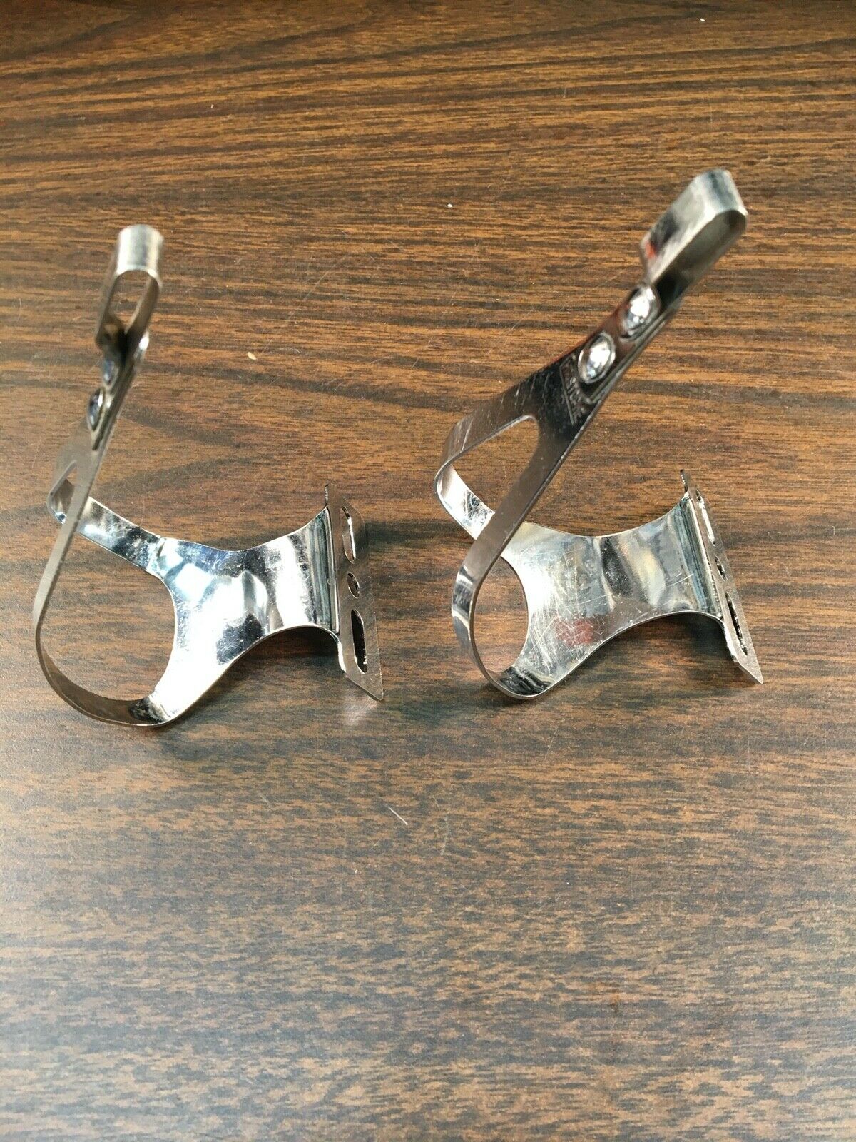 vintage Christophe D small S chromed bicycle pedal toe clips Brevette AFA France - Fresh Stock Dated December 2025