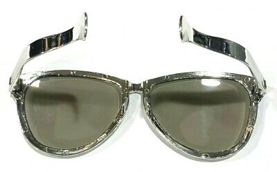 JUMBO SILVER EYE FRAME GLASSES BIG Lenses Clown Nerd Funny Giant Joke Sunglasses - Fresh Stock Dated February 2026