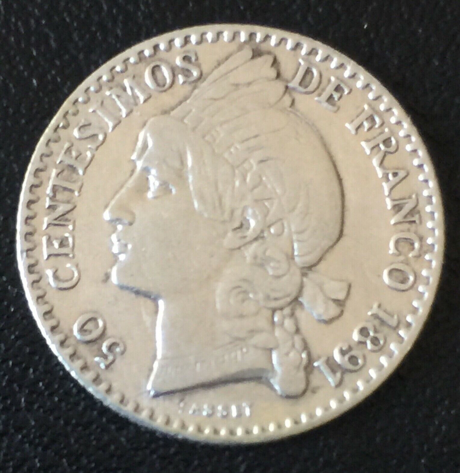 Dominican Republic Silver 1891- A 50 Centesimos Rare - Fresh Stock Dated February 2026