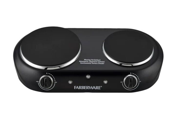 Electric Cooktop Burner 2 Plate Hot Portable Cooking Stove 1800 W, 1 Each - Fresh Stock Dated February 2026
