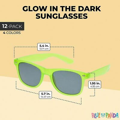 Glow in The Dark Glasses for Party, 4 Colors (12 Pack) - Fresh Stock Dated February 2026