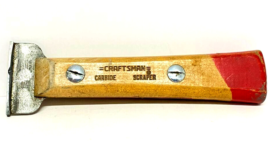 Vintage Craftsman Tungsten Carbide Hand Scraper for Paint and Wood Putty Knives - Fresh Stock Dated February 2026