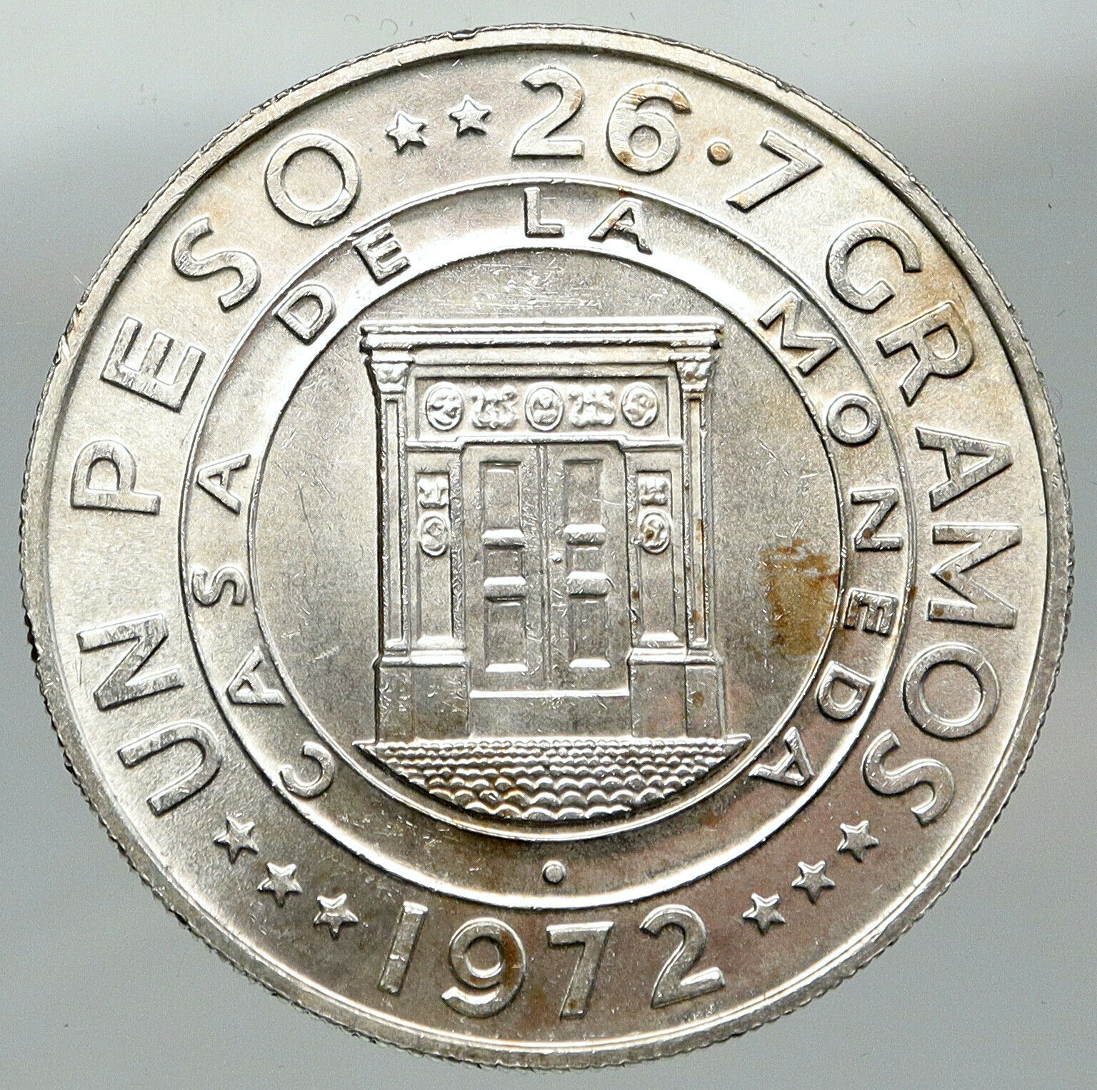 1972 DOMINICAN REPUBLIC 25th Yr Central Bank VINTAGE Silver Peso Coin i92106 - Fresh Stock Dated February 2026