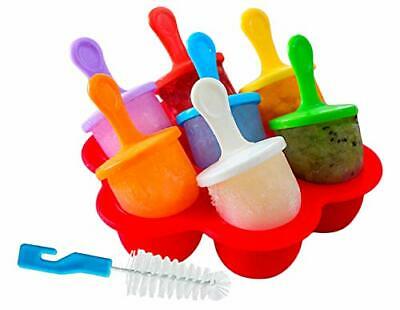 Silicone Popsicle Mold For Kids, Ice Pop Molds with Plastic Sticks & 1 Red - Fresh Stock Dated December 2025
