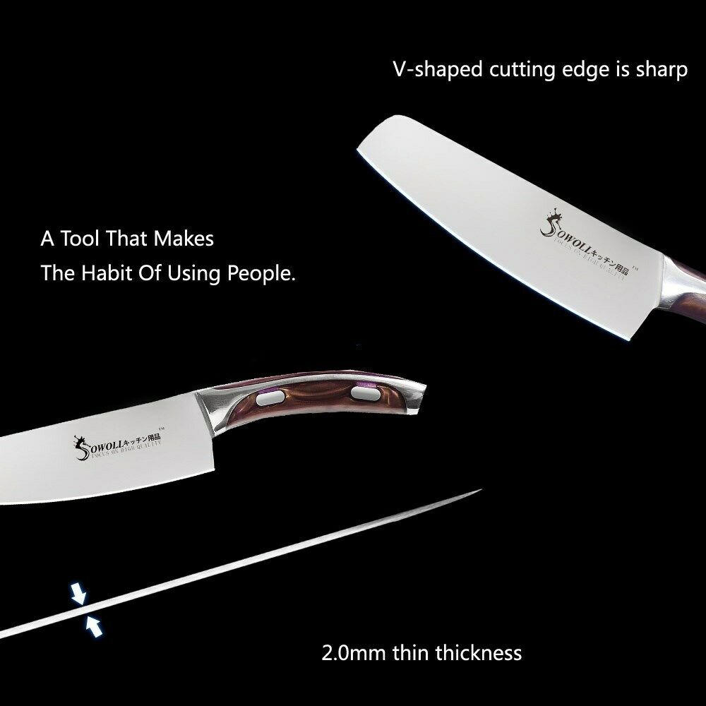 3Pcs Kitchen Knife Set Stainless Steel Utility Chef Chopping Meat Cleaver Knives - Fresh Stock Dated January 2026