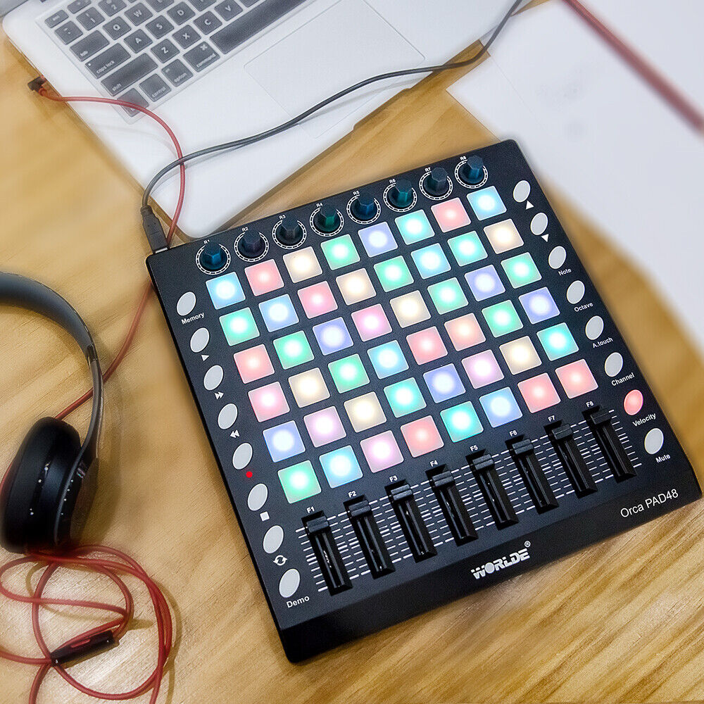 MIDI Drum Pad Controller 48 RGB Backlit Pads 8 Knobs 16 Buttons 8 Sliders H5N2 - Fresh Stock Dated December 2025