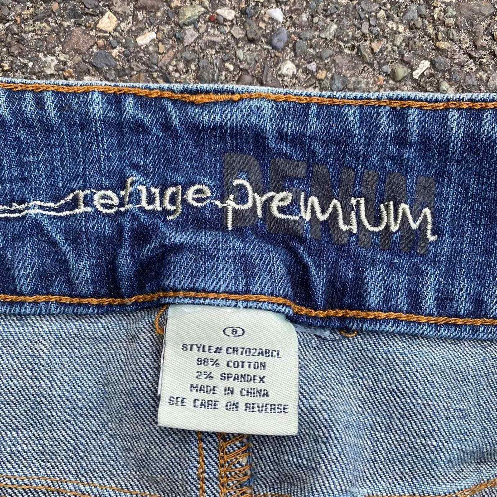 Refuge Premium Denim Y2K era micro mini denim jean skirt. Folded seams Juniors 9 - Fresh Stock Dated March 2026