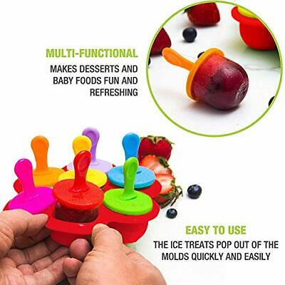 Silicone Popsicle Mold For Kids, Ice Pop Molds with Plastic Sticks & 1 Red - Fresh Stock Dated December 2025