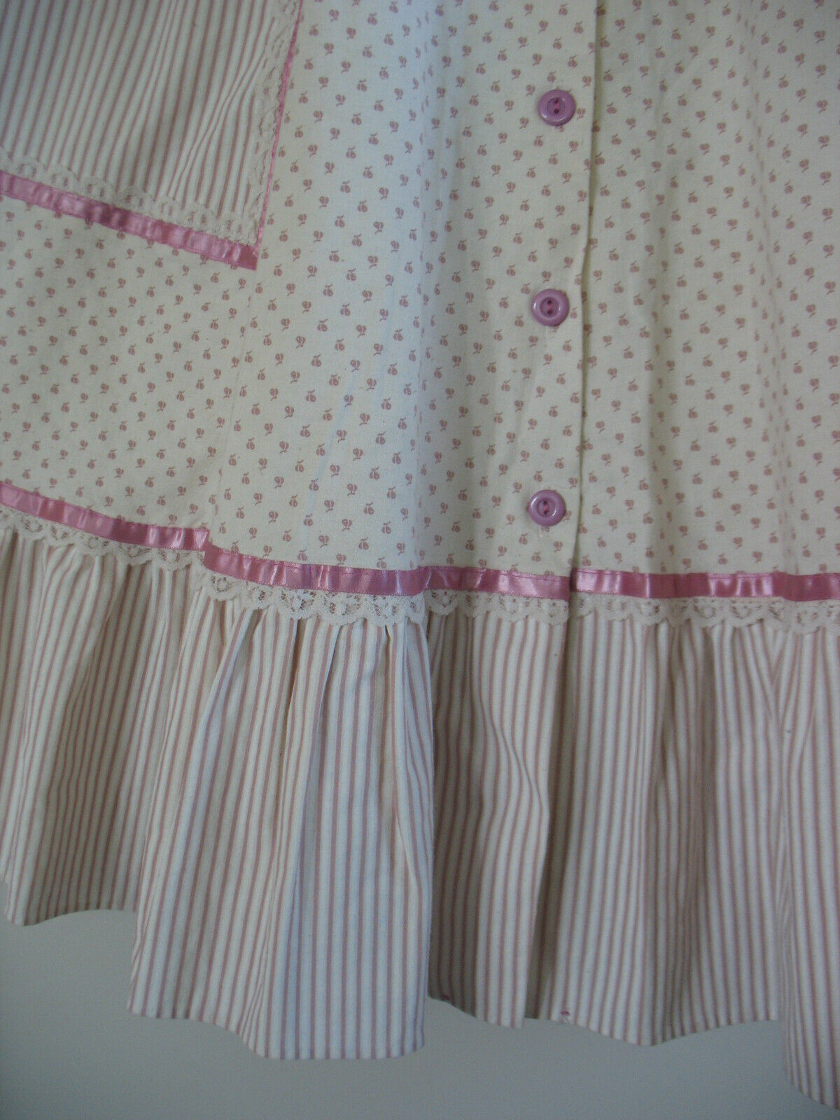 Vintage Gunne Style Prairie Skirt Cream Rose Waist 25 inches Lace Ribbons - Fresh Stock Dated March 2026