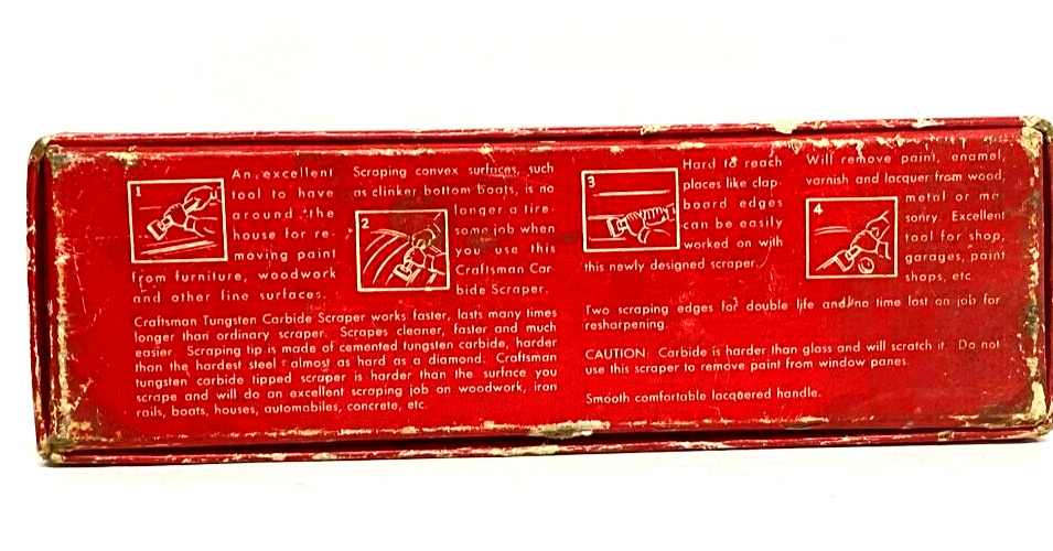 Vintage Craftsman Tungsten Carbide Hand Scraper for Paint and Wood Putty Knives - Fresh Stock Dated February 2026