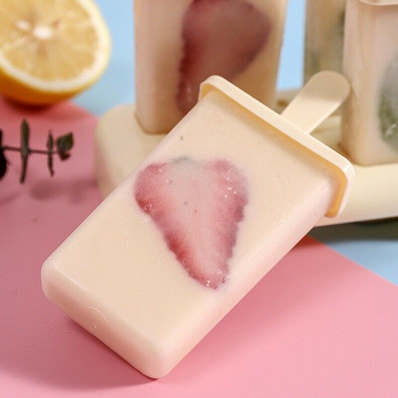 9 Frozen Popsicle Molds Ice Cream Pop Maker Freezer Tray Fruit with Stick Summer - Fresh Stock Dated February 2026