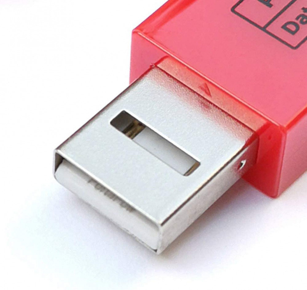 PortaPow USB Data Blocker (Red) - Protect Against Juice Jacking - Fresh Stock Dated February 2026