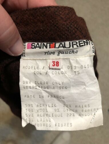 YVES SAINT LAURENT RIVE GAUCHE Vintage Brown Acrylic & Wool Skirt: Size 38 - Fresh Stock Dated February 2026